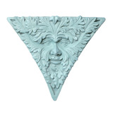 Triangular Green Man Plaque in Cast Stone