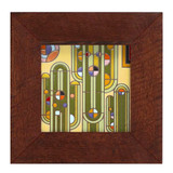 Carly Quinn Frank Lloyd Wright Saguaro Forms Oak Framed Ceramic Tile Carly Quinn Frank Lloyd Wright Saguaro Forms Oak Framed Ceramic Tile