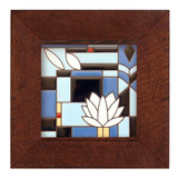 Carly Quinn Frank Lloyd Wright Waterlilies Oak Framed Ceramic Tile Carly Quinn Frank Lloyd Wright Waterlilies Oak Framed Ceramic Tile
