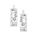 Charles Rennie Mackintosh Lover Sterling Silver CZ Earrings Charles Rennie Mackintosh Lover Sterling Silver CZ Earrings