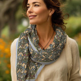 William Morris Strawberry Thief Silk Blend Shawl Style Shot