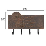 Frank Lloyd Wright Organic Commandments 4-Hook Wall Plaque Dimensions