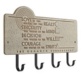 Frank Lloyd Wright Organic Commandments 4-Hook Wall Plaque Weathered Limestone