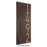 Frank Lloyd Wright Tree of Life Vertical House Number Plaque Oil Rubbed Bronze
