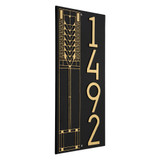 Frank Lloyd Wright Tree of Life Vertical House Number Plaque Black / Gold
