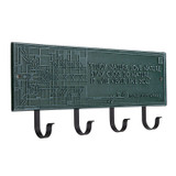 The Frank Lloyd Wright Waterlilies 4-Hook Wall Plaque Green / White