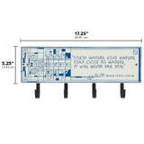 The Frank Lloyd Wright Waterlilies 4-Hook Wall Plaque Dimensions