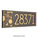 Frank Lloyd Wright Coonley House Number Plaque Dark Bronze / Gold