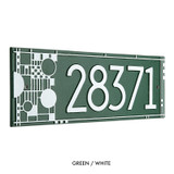 Frank Lloyd Wright Coonley House Number Plaque Green / White