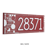 Frank Lloyd Wright Coonley House Number Plaque Red / White