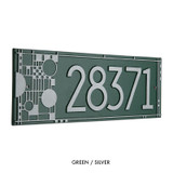 Frank Lloyd Wright Coonley House Number Plaque Green / Silver