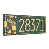 Frank Lloyd Wright Coonley House Number Plaque Green / Gold