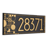 Frank Lloyd Wright Coonley House Number Plaque Black / Gold