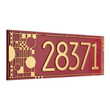 Frank Lloyd Wright Coonley House Number Plaque Red / Gold
