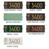 Frank Lloyd Wright Sumac House Number Plaque Color Swatches
