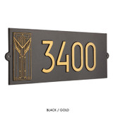 Frank Lloyd Wright Sumac House Number Plaque Black / Gold
