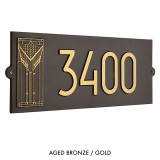 Frank Lloyd Wright Sumac House Number Plaque Aged Bronze / Gold