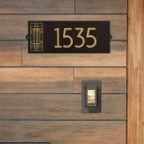 Frank Lloyd Wright Oak Park Modern House Address Plaque Style Shot Aged Bronze / Gold