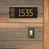 Frank Lloyd Wright Oak Park Modern House Address Plaque Style Shot Aged Bronze / Gold