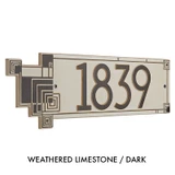 Frank Lloyd Wright Cube Abstractions House Address Plaque Weathered Limestone / Dark