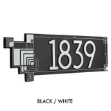 Frank Lloyd Wright Cube Abstractions House Address Plaque Black / White