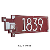 Frank Lloyd Wright Cube Abstractions House Address Plaque Red / White