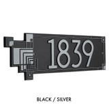 Frank Lloyd Wright Cube Abstractions House Address Plaque Black / Silver