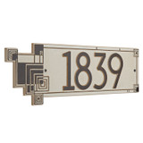 Frank Lloyd Wright Cube Abstractions House Address Plaque Weathered Limestone / Dark