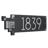 Frank Lloyd Wright Cube Abstractions House Address Plaque Black / Silver