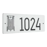 Frank Lloyd Wright Tree of Life Abstract House Number Plaque White / Black