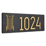 Frank Lloyd Wright Tree of Life Abstract House Number Plaque Black / Gold