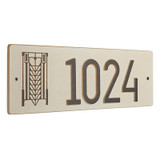 Frank Lloyd Wright Tree of Life Abstract House Number Plaque Weathered Limestone / Dark