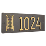 Frank Lloyd Wright Tree of Life Abstract House Number Plaque  Dark Bronze / Gold