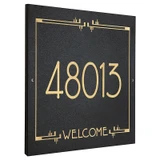 Frank Lloyd Wright Eagle Feather Granite Welcome Address Plaque Gold