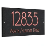 Frank Lloyd Wright Eagle Feather Granite 2 Line Address Plaque Copper