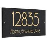 Frank Lloyd Wright Eagle Feather Granite 2 Line Address Plaque Gold