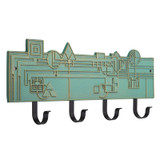 Frank Lloyd Wright December Gifts 4-Hook Plaque Bronze Verdigris