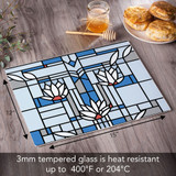 Frank Lloyd Wright Waterlilies Glass Cutting Board Dimensions