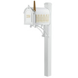 Frank Lloyd Wright Tree Of Life Custom Front Numbered Mailbox - White / Gold