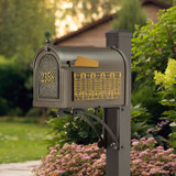 Frank Lloyd Wright Tree Of Life Custom Front Numbered Mailbox Style Shot - Dark Bronze / Gold