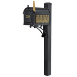 Frank Lloyd Wright Tree Of Life Custom Front Numbered Mailbox - Black / Gold