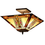 Arts & Crafts Gode Semi-Flush Ceiling Fixture