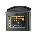 Frank Lloyd Wright Custom Locking Wall Mailbox - Black / Gold - Coonley