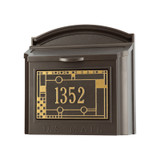 Frank Lloyd Wright Custom Locking Wall Mailbox - Dark Bronze / Gold - Coonley