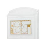 Frank Lloyd Wright Locking Wall Mailbox - White / Gold - Coonley