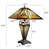Arts & Crafts Innes 2 Lighted Base Table Lamp Dimensions
