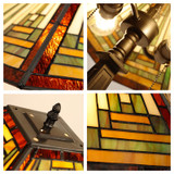 Arts & Crafts Innes 2 Stained Glass Table Lamp Collage