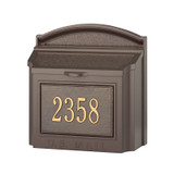 Modern Custom Locking Wall Mailbox - Bronze / Gold