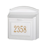 Modern Custom Locking Wall Mailbox - White / Gold