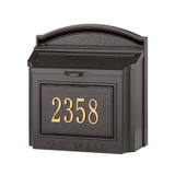 Modern Custom Locking Wall Mailbox - Black / Gold